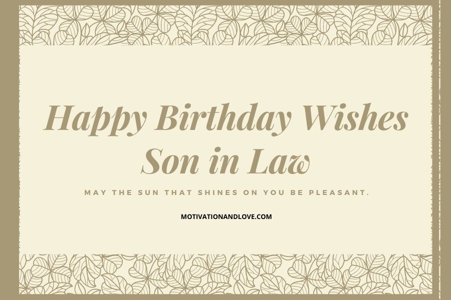 Happy Birthday Wishes Son in Law