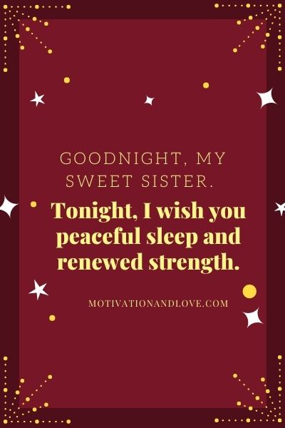 Good Night Wishes Messages and Quotes for My Sister