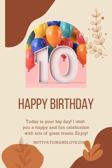 Happy Birthday Wishes for 10 Year Old Son from Mom and Dad - Motivation and  Love