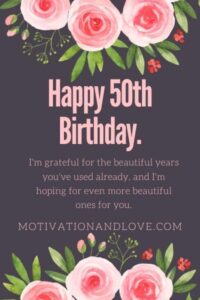 Happy 50th Birthday Messages for Sister - Motivation and Love