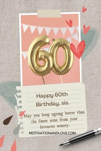 Happy 60th Birthday Wishes for Sister