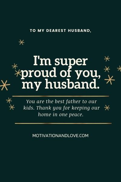I am Proud of my Hard Working Husband 