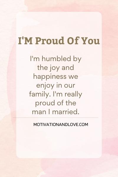 I am Proud of my Hard Working Husband 