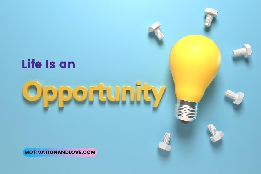 Life Is an Opportunity Quotes
