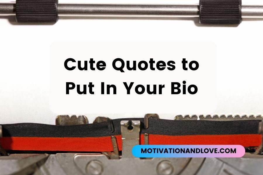 Cute Quotes to Put In Your Bio