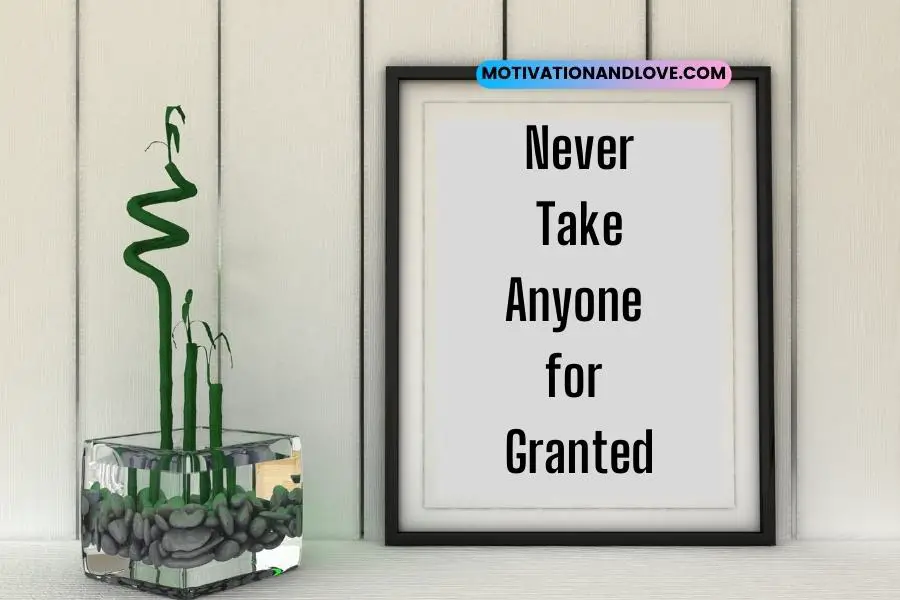 Never Take Anyone for Granted Quotes